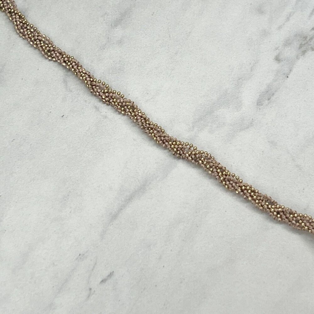 Chico's Beaded Braided Gold Linear Tassel Boho Y Necklace ✨ - Picture 8 of 9
